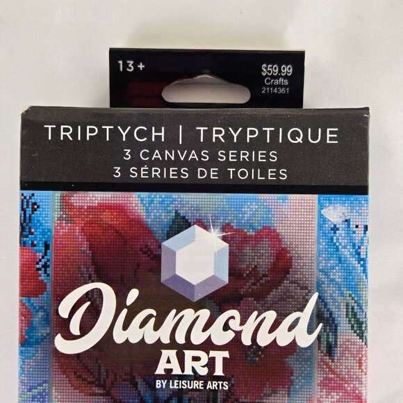 Diamond Dotz "Poppies" Triptych 3 Canvas Series Each Canvas is 11" x 14" New - Picture 5 of 12